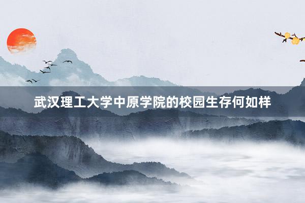 武汉理工大学中原学院的校园生存何如样